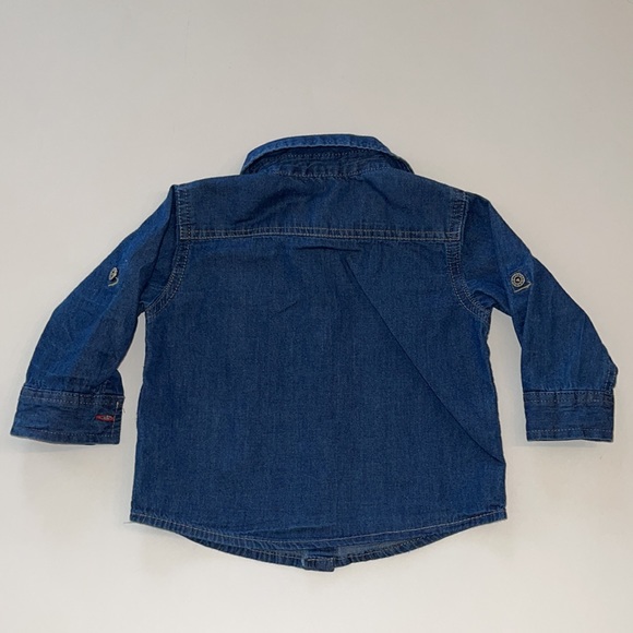 Calvin Klein Denim Button Down Shirt Size 12M EUC - Picture 9 of 11